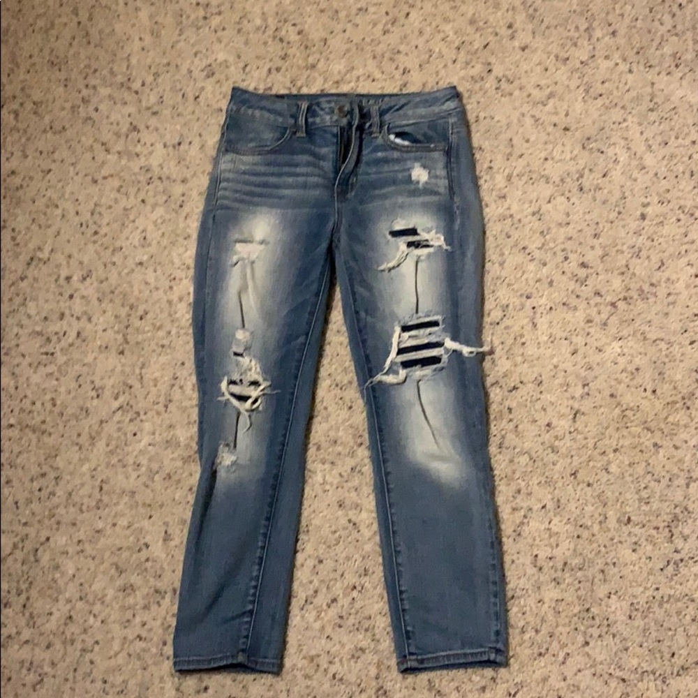 High rise jegging crop super stretch jeans
